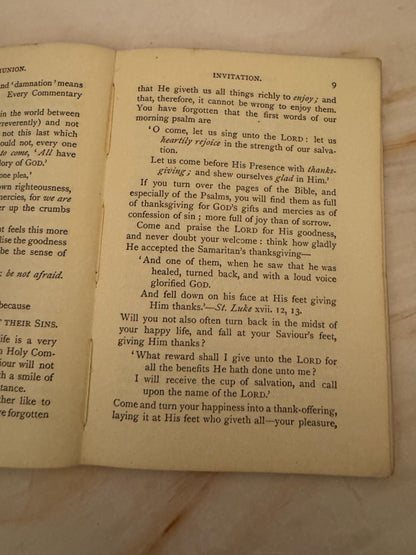 1923 Holy Communion Devotional Booklet by Fidelis – Antique Christian Prayer Book- Ref x666