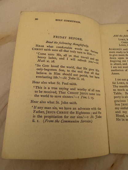 1923 Holy Communion Devotional Booklet by Fidelis – Antique Christian Prayer Book- Ref x666