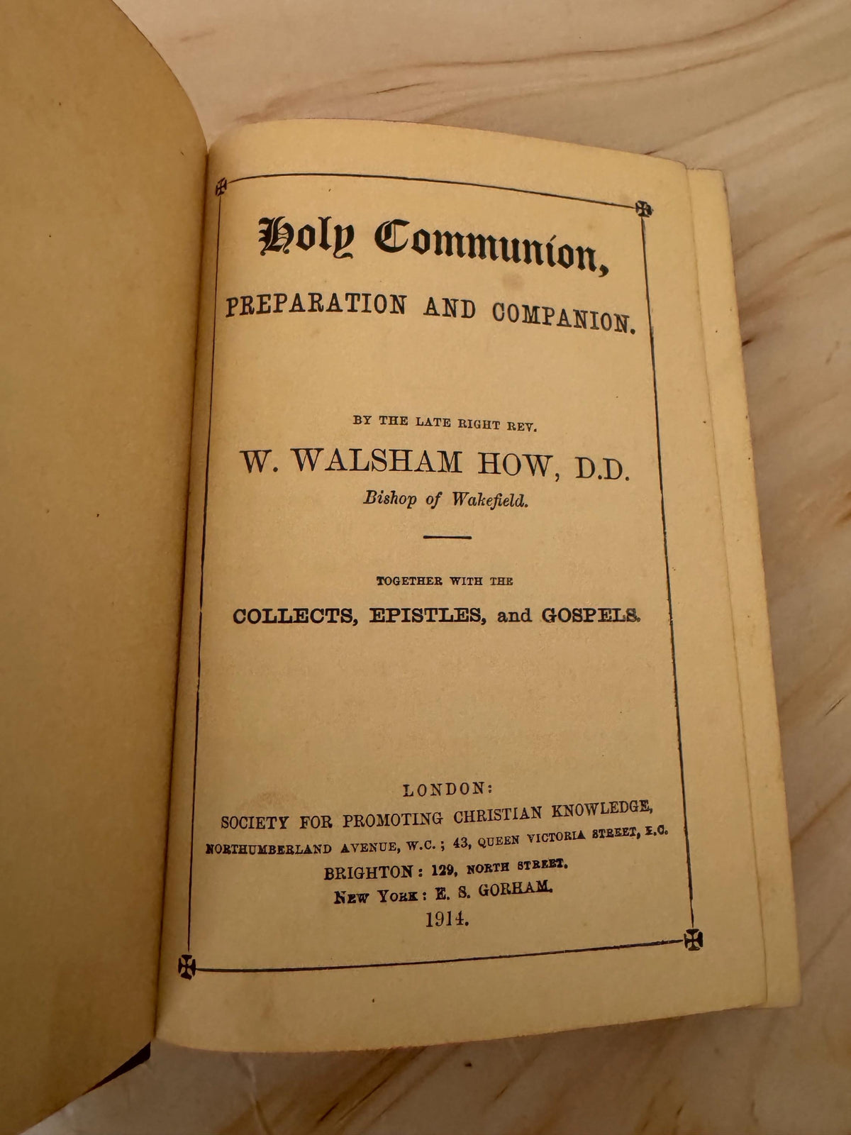 1914 Holy Communion Preparation Companion Antique Christian Book - Ref X660