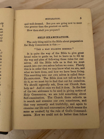 1914 Holy Communion Preparation Companion Antique Christian Book - Ref X660
