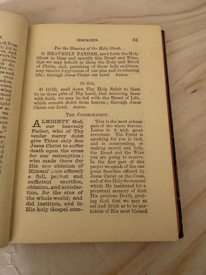 1914 Holy Communion Preparation Companion Antique Christian Book - Ref X660