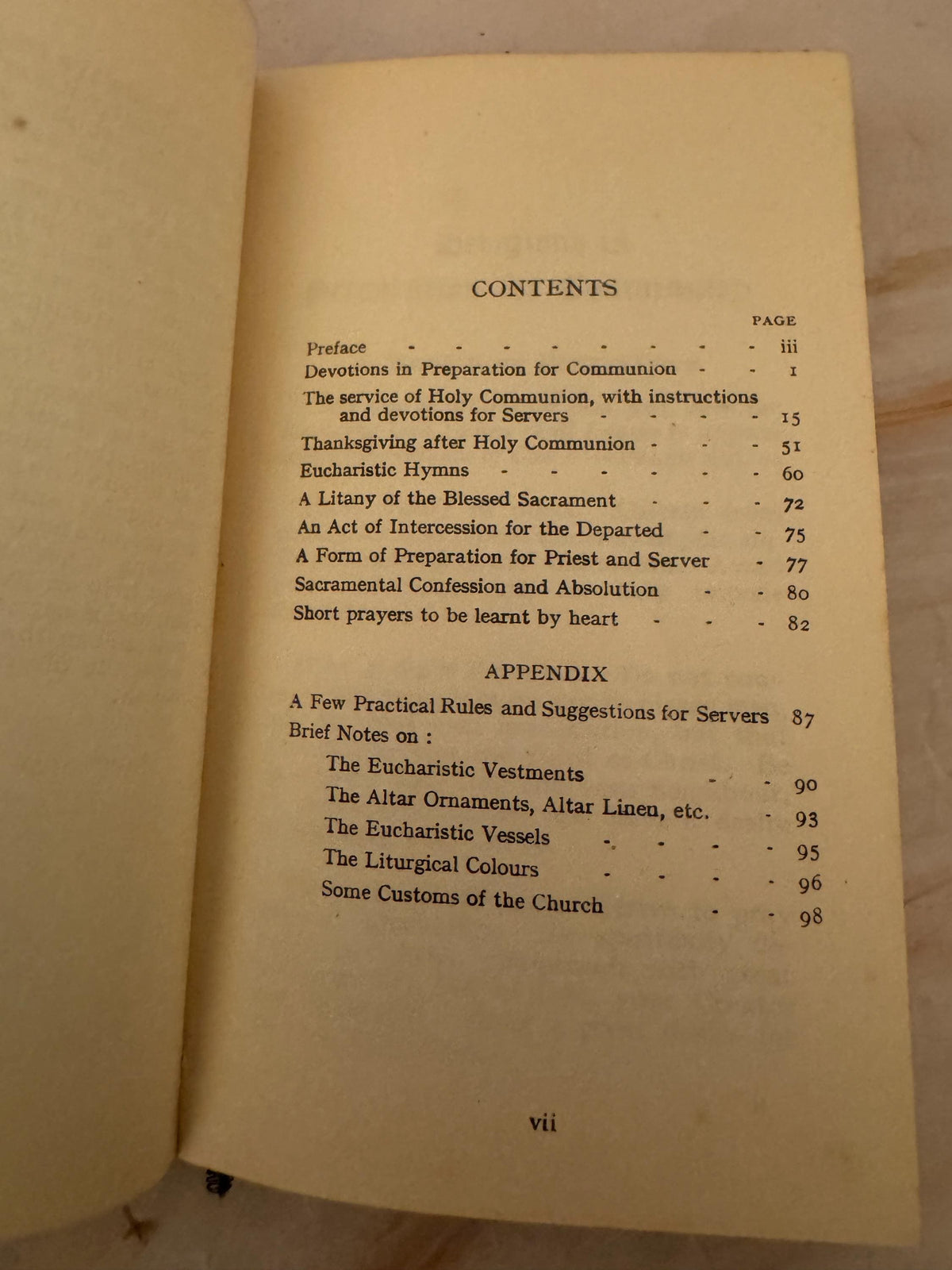 1938 An Altar Book for Servers Vintage Anglican Church Book - Ref X659