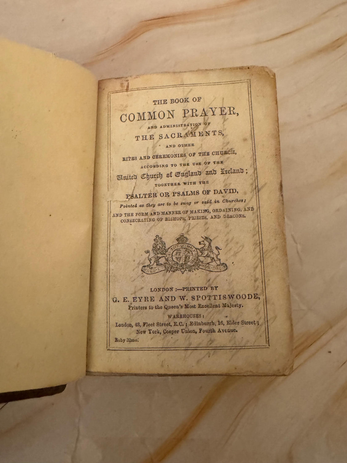 1891 Victorian Miniature Prayer Book – Aged Brown Leather, Antique Religious Text - Ref X657