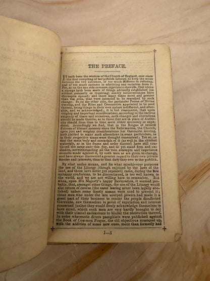 1891 Victorian Miniature Prayer Book – Aged Brown Leather, Antique Religious Text - Ref X657