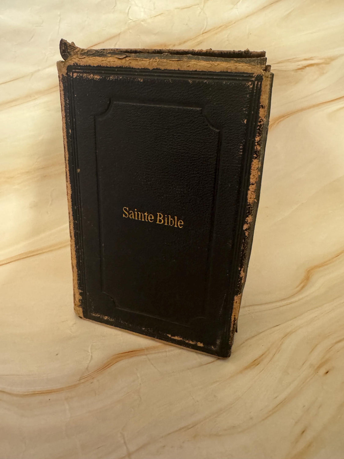 1881 Antique French Holy Bible Leather Bound Victorian Bible - Ref x656