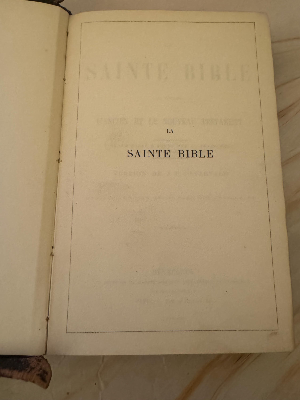 1881 Antique French Holy Bible Leather Bound Victorian Bible - Ref x656