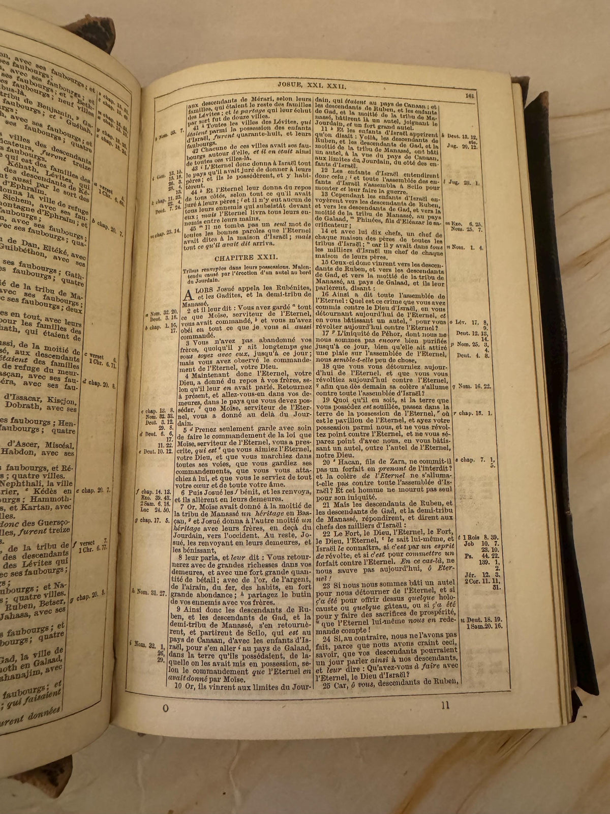 1881 Antique French Holy Bible Leather Bound Victorian Bible - Ref x656