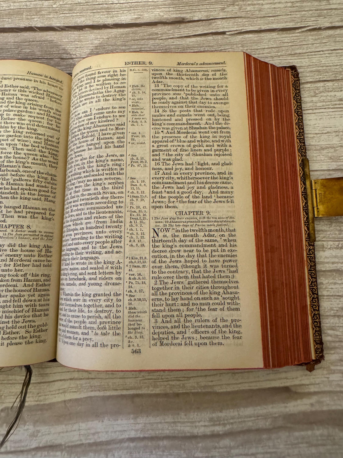 1909 Antique Holy Bible – Oxford KJV Illustrated Leather Bible with Large Brass Clasp - Ref x791