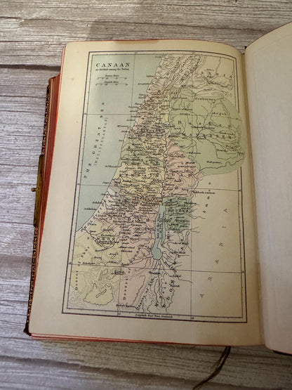 1909 Antique Holy Bible – Oxford KJV Illustrated Leather Bible with Large Brass Clasp - Ref x791
