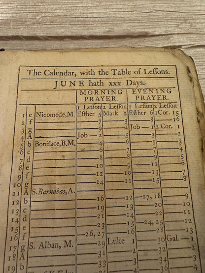 18th Century Antique Book of Common Prayer & Psalms – Georgian Leather Bound Prayer Book - x790
