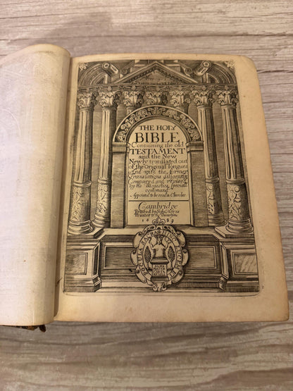 1683 Large Antique Holy Bible with Apocrypha – Cambridge King James Bible - Ref x791