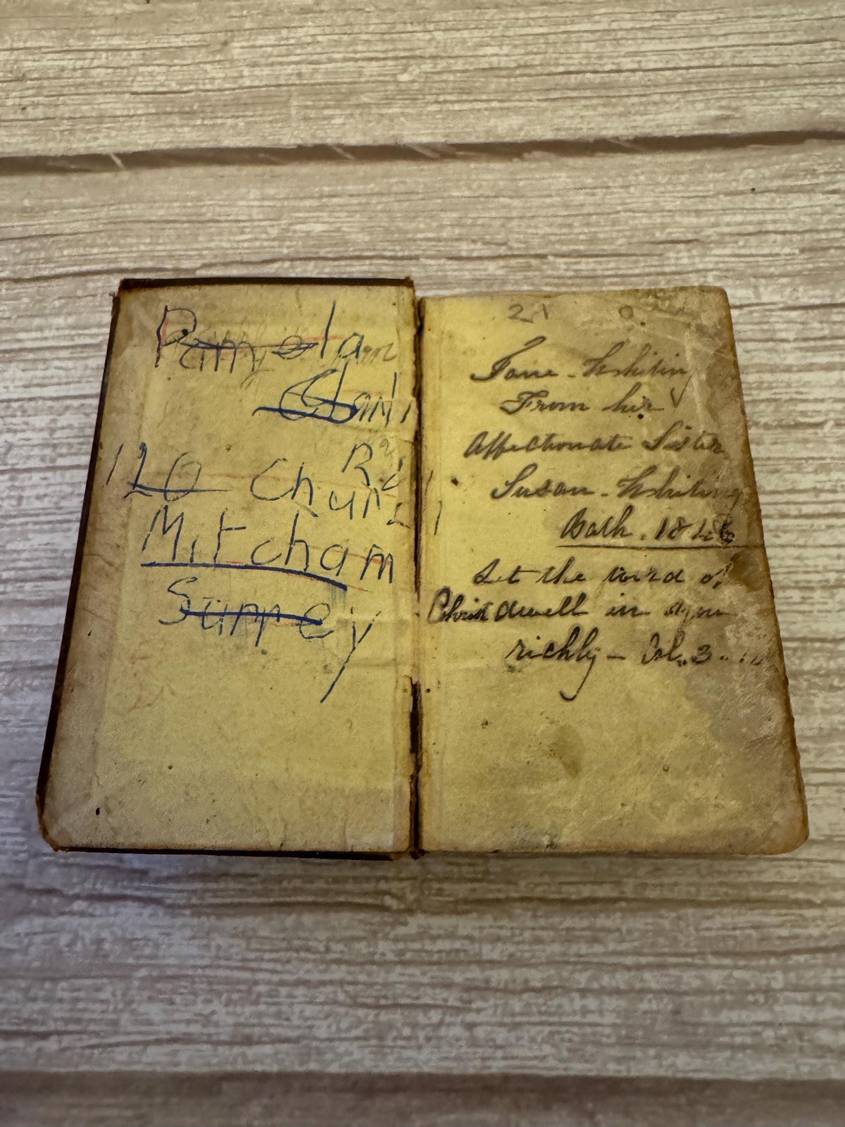 1845 Antique Miniature New Testament Bible – Oxford University Press Leather Bound - Ref x788