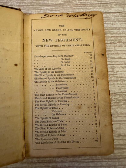 1845 Antique Miniature New Testament Bible – Oxford University Press Leather Bound - Ref x788