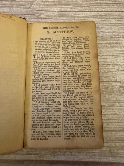 1845 Antique Miniature New Testament Bible – Oxford University Press Leather Bound - Ref x788