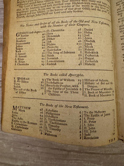 1801 Antique King James Bible with Book of Common Prayer Oxford Clarendon Press Georgian Leather KJV - Ref x786