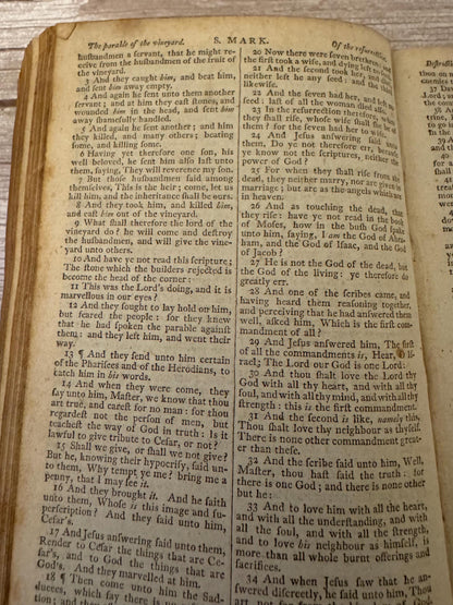 1801 Antique King James Bible with Book of Common Prayer Oxford Clarendon Press Georgian Leather KJV - Ref x786