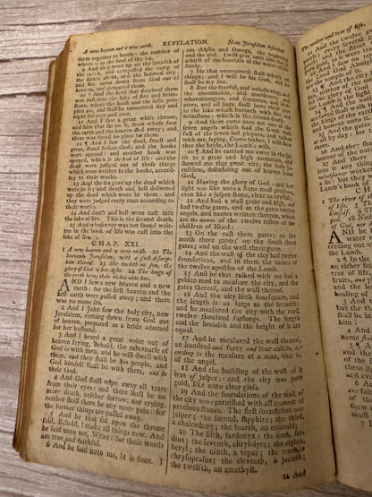 1801 Antique King James Bible with Book of Common Prayer Oxford Clarendon Press Georgian Leather KJV - Ref x786