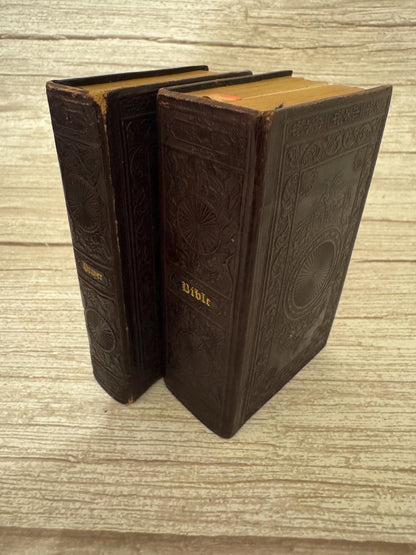 1827 Antique Holy Bible & 1828 Book of Common Prayer – Leather Boxed Set - Ref x784
