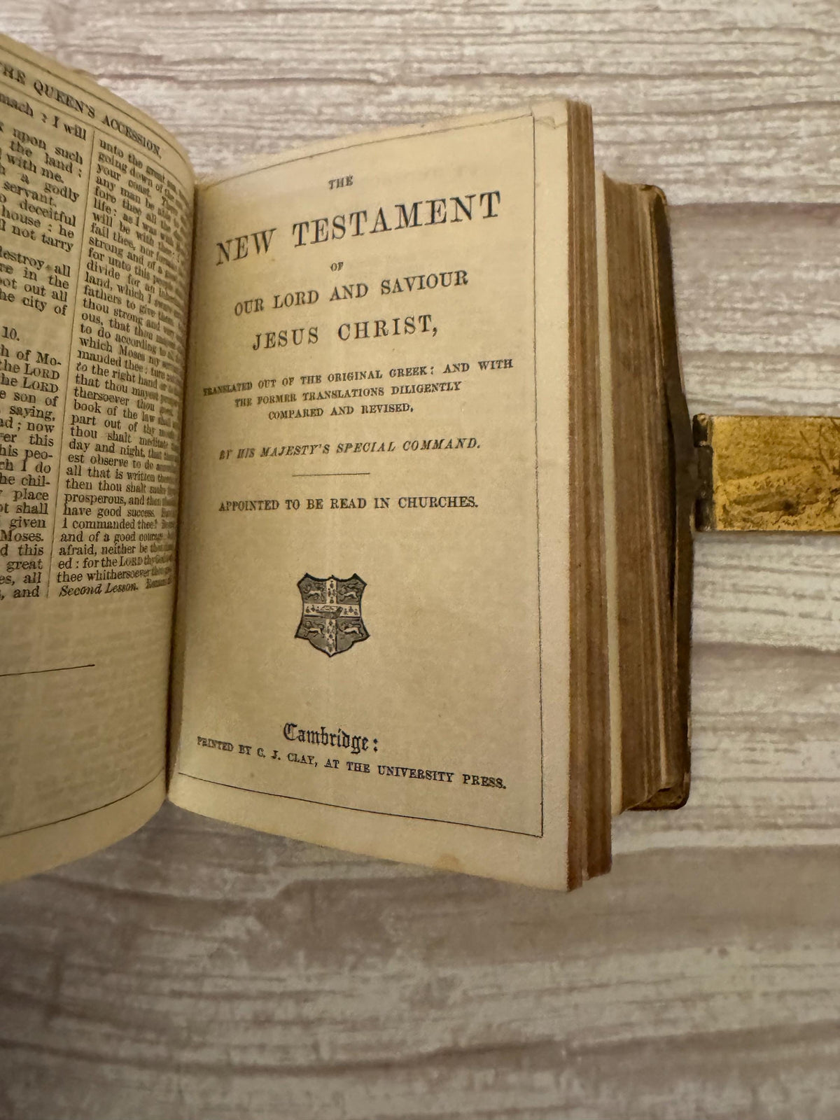 Antique Victorian Bible – New Testament & Book of Common Prayer with Brass Clasp - Ref x783