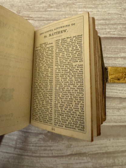 Antique Victorian Bible – New Testament & Book of Common Prayer with Brass Clasp - Ref x783