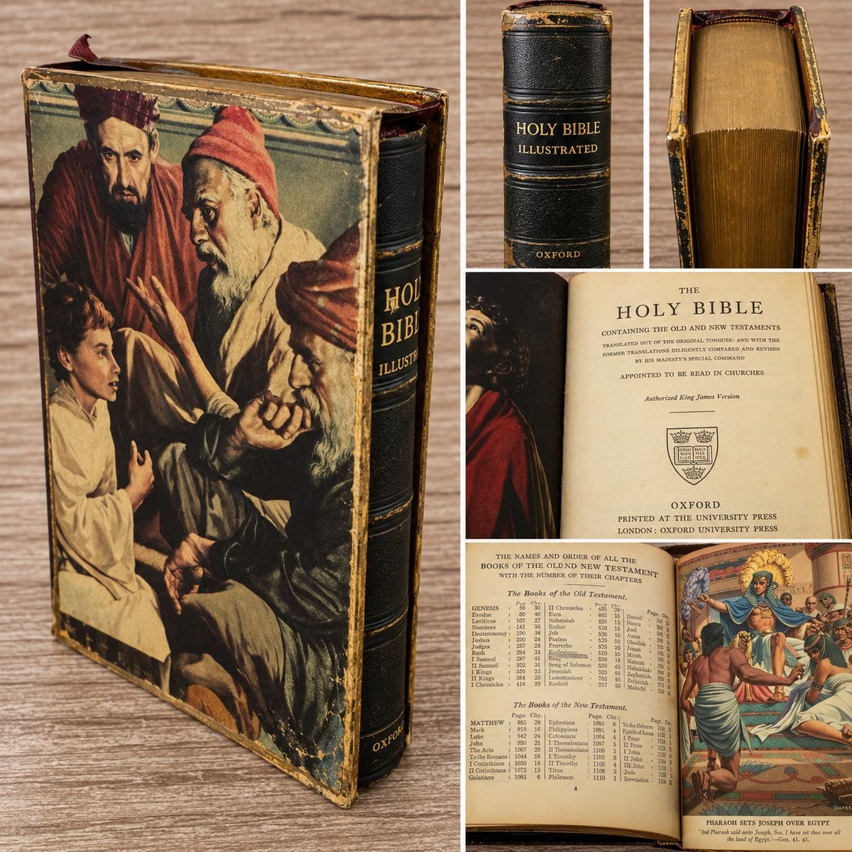 1971 Oxford Holy Bible KJV – Illustrated King James Bible with Original Slipcase - Ref x781