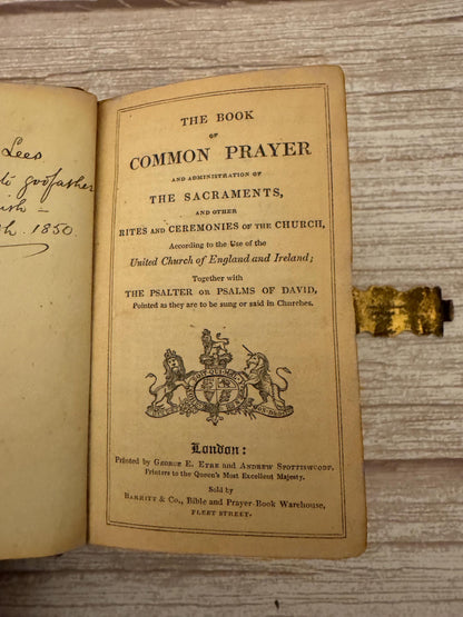 1850 Antique Bible – New Testament & Book of Common Prayer with Brass Clasp - Ref x782