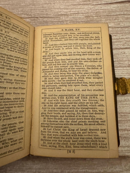 1850 Antique Bible – New Testament & Book of Common Prayer with Brass Clasp - Ref x782
