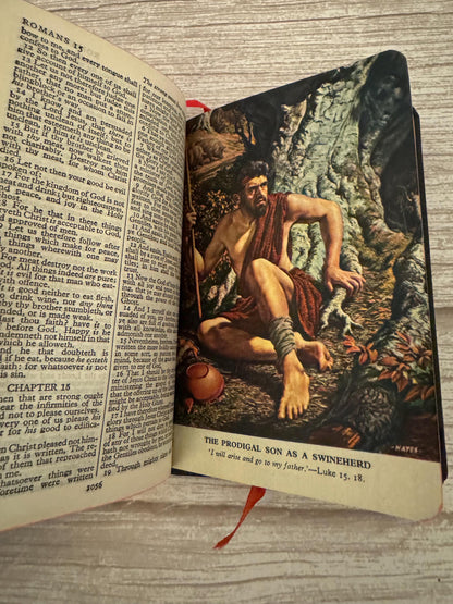 1971 Oxford Holy Bible KJV – Illustrated King James Bible with Original Slipcase - Ref x781