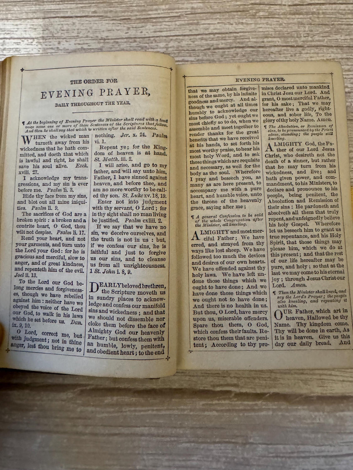 1874 Antique New Testament and Book of Common Prayer – Victorian Church Services - x780