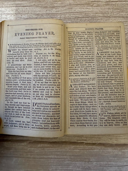 1874 Antique New Testament and Book of Common Prayer – Victorian Church Services - x780