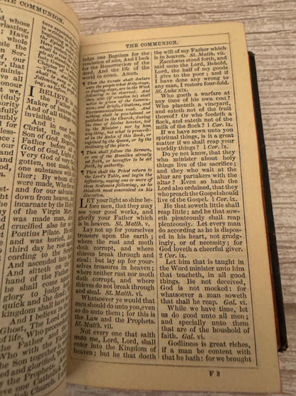 1871 New Testament and Book of Common Prayer – Victorian Leather Bible with Brass Clasp - Ref x778
