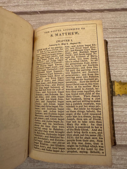 1853 New Testament & Book of Common Prayer – Victorian Leather Bible with Brass Clasp - Ref x777