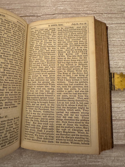 1853 New Testament & Book of Common Prayer – Victorian Leather Bible with Brass Clasp - Ref x777
