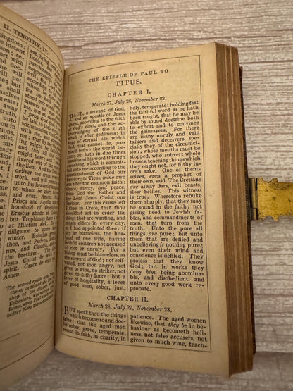 1853 New Testament & Book of Common Prayer – Victorian Leather Bible with Brass Clasp - Ref x777
