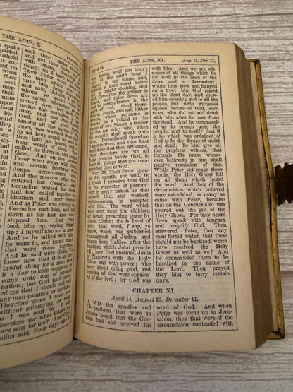 1854 New Testament & Book of Common Prayer – Leather Bound Bible with Brass Clasp - Ref x776