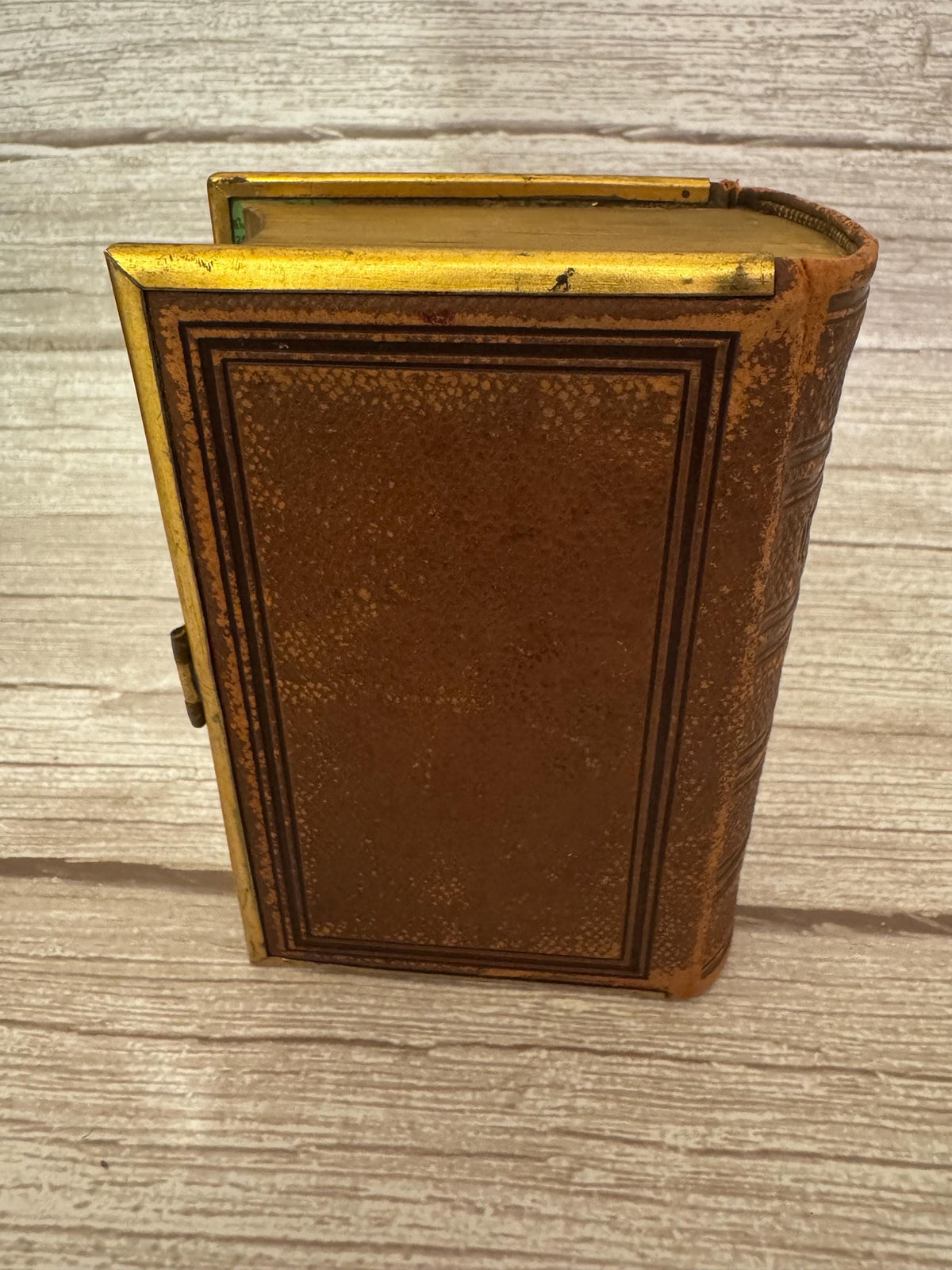 Book of Common Prayer & New Testament Holy Bible – Leather Bound Brass Clasp c.1874–1883 - Ref x773