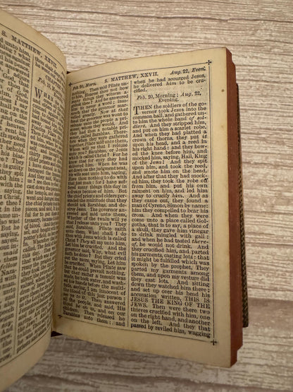 Antique Mauchline Ware New Testament & Book of Common Prayer – Kirkby Lonsdale - Ref x771