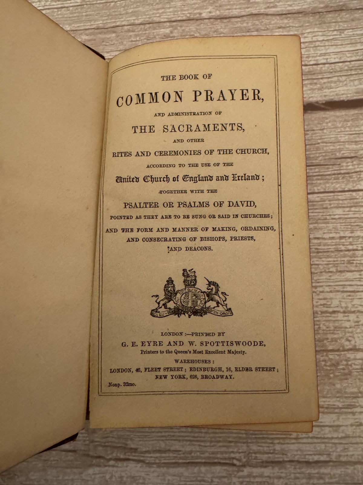 1876 Antique New Testament & Book of Common Prayer – Victorian Leather Bible - Ref x770