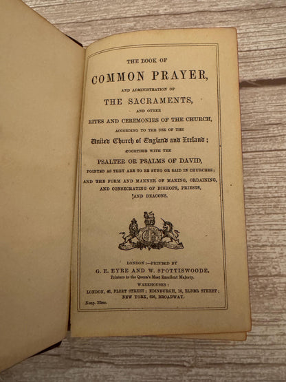 1876 Antique New Testament & Book of Common Prayer – Victorian Leather Bible - Ref x770