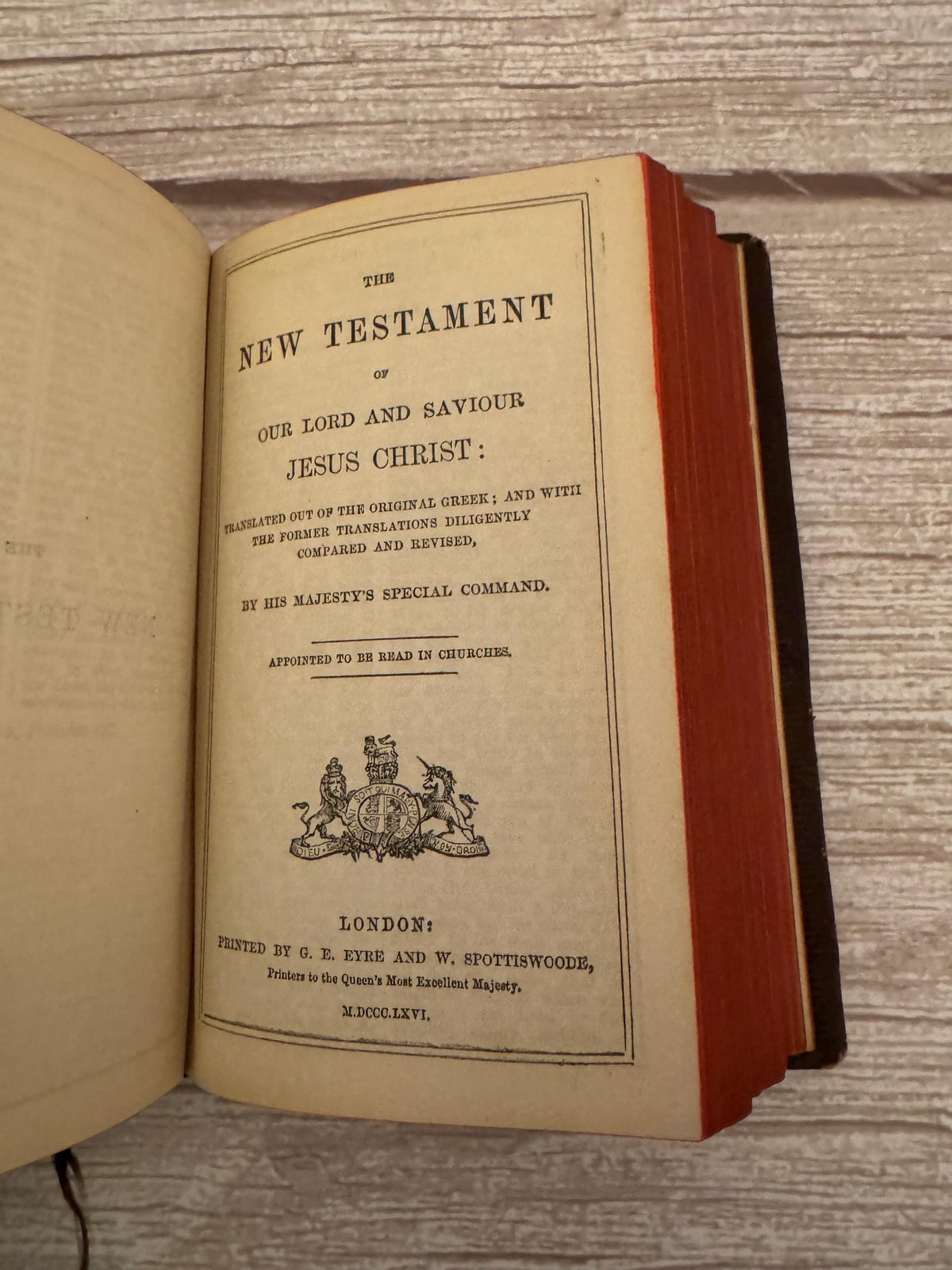 1876 Antique New Testament & Book of Common Prayer – Victorian Leather Bible - Ref x770