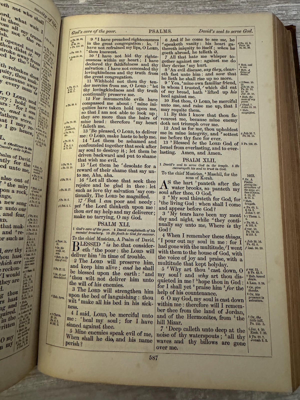 1892 Large Antique Victorian Holy Bible Leather Bound King James Bible - Ref x714