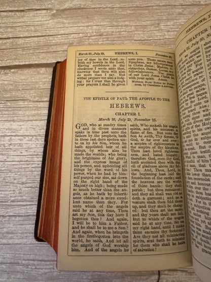 1876 Antique New Testament & Book of Common Prayer – Victorian Leather Bible - Ref x770