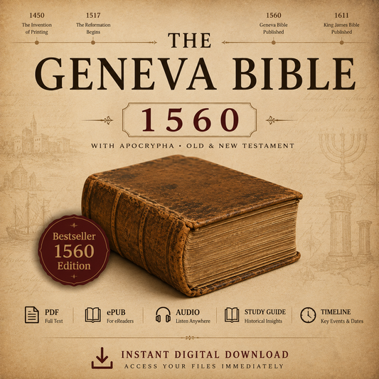1560 Geneva Bible Complete Digital Bundle – Restored PDF, ePub, Audio, Study Guide & Timeline