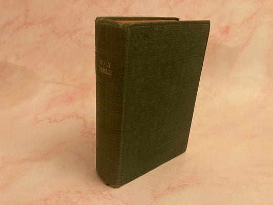 Holy Bible - Small Green Vintage Hardcover Bible - (Ref x215)