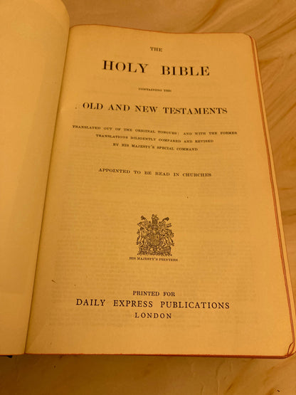Large Vintage Illustrated Holy Bible 1937 - (Ref x187)