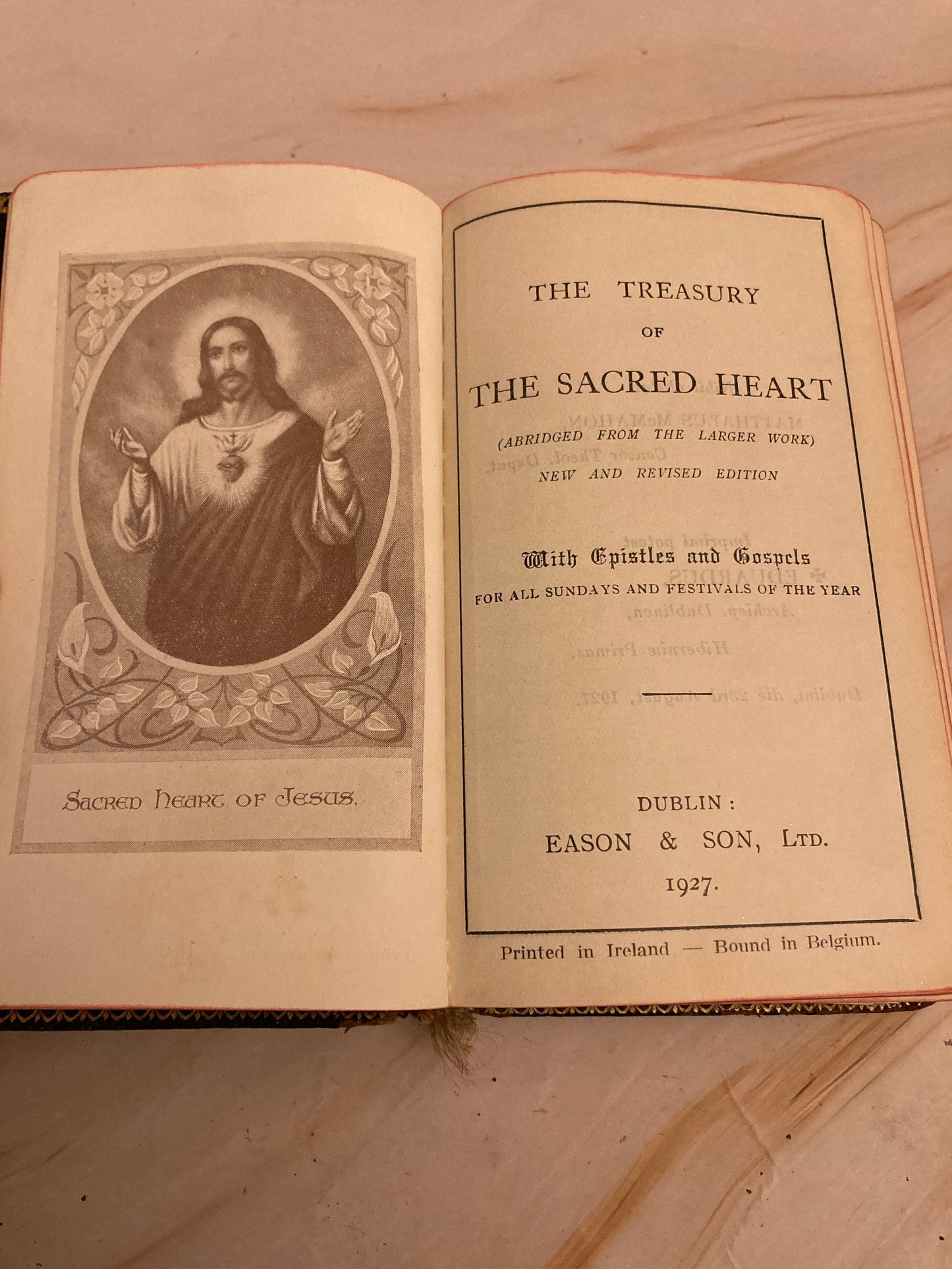 1927 The Treasury of The Sacred Heart with Epistles - (Ref x183)