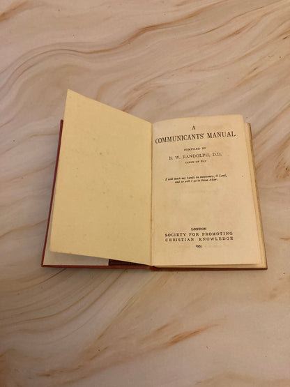 A Communicants Manual B.W Randolph 1935 - Pocket Size Prayer Book - (Ref X56)