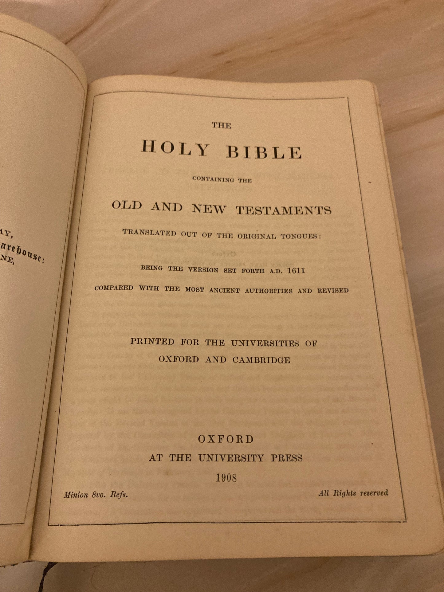 Rare vintage holy bible 1908 oxford - (ref x10)