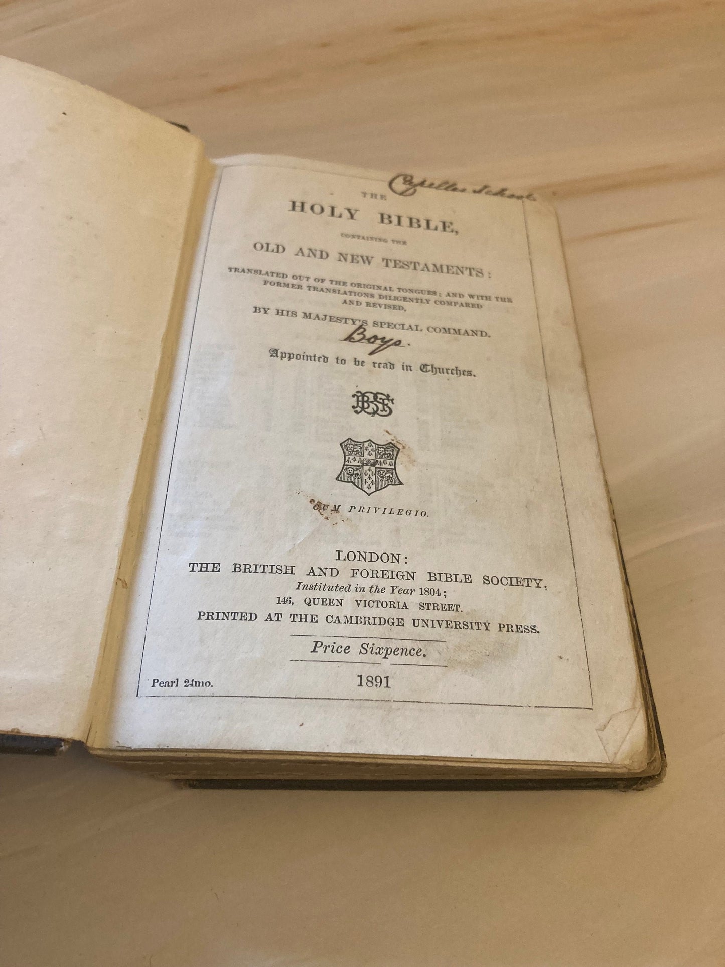 Holy bible 1891 - British and Foreign Bible Society - (Ref X100)