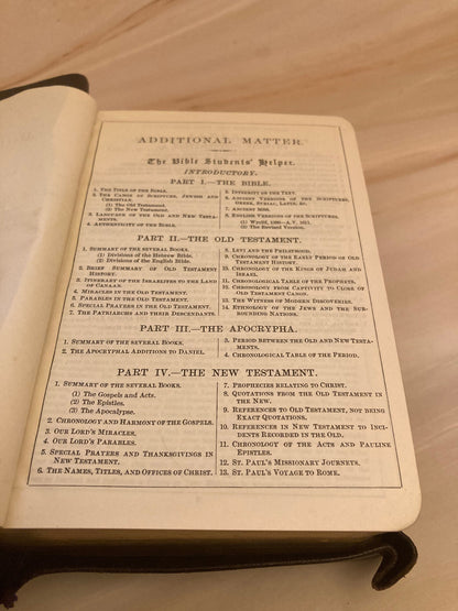 Vintage Holy Bible Brown Leather Cover 1800s- (Ref X90)